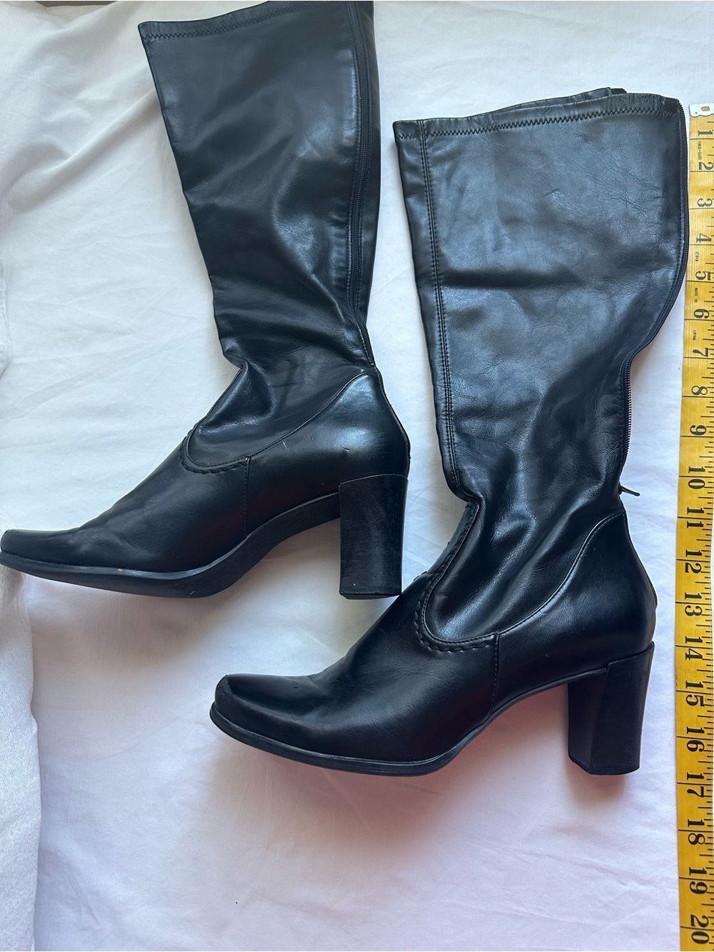 Franco Sarto Black Mid-Calf Block Heel Boots, Size 7.5 M - Picture 4 of 8